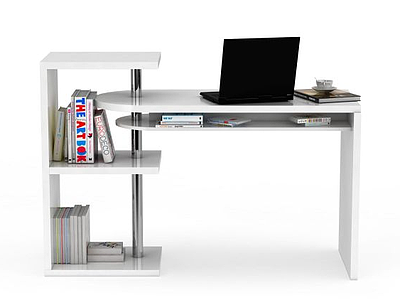 3d电脑桌书柜一体免费模型