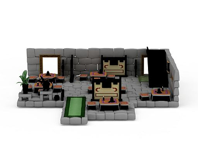 3d游戏室内场景免费模型