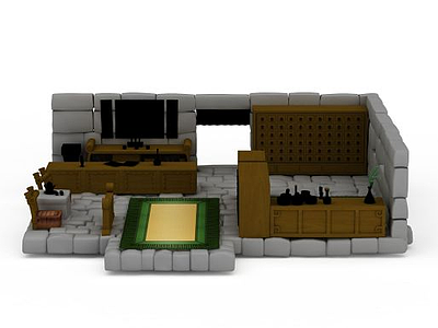 3d游戏小屋场景免费模型