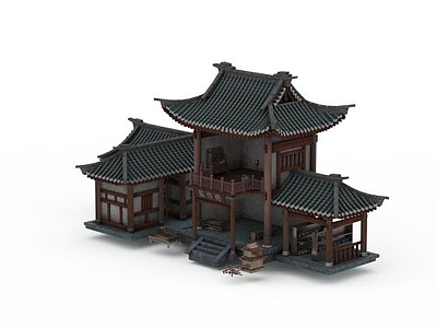 游戏建筑模型3d模型
