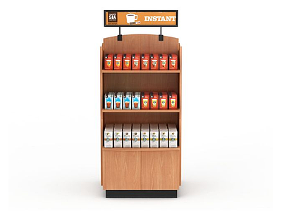3d超市饮品展示架模型