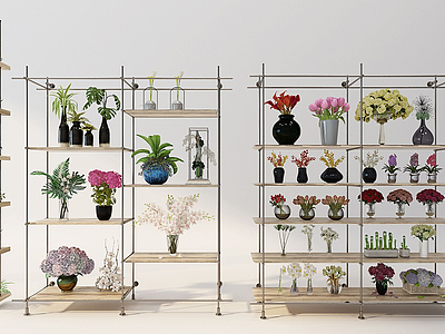 3d现代装饰植物花架模型