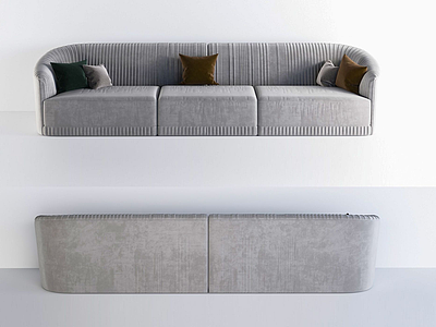 3d现代简约多人沙发模型