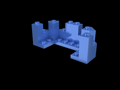 3d乐高积木城墙配件模型
