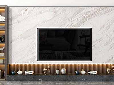 中式电视背景墙模型3d模型