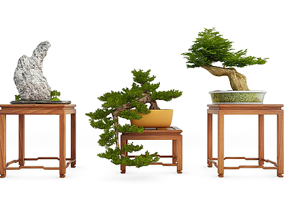 现代盆栽模型3d模型