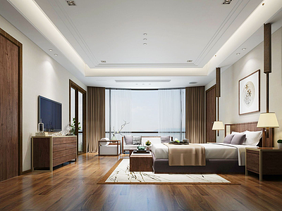 新中式风格酒店模型3d模型