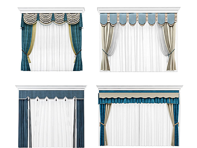 现代窗帘模型3d模型
