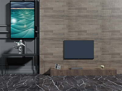 现代风格电视墙模型3d模型