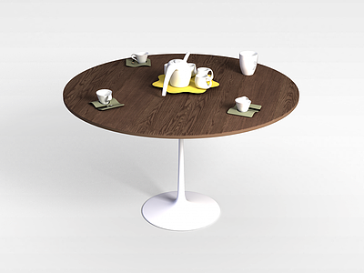 3d休息室圆形餐桌模型