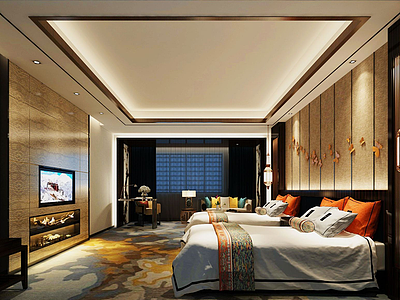 东南亚风格酒店模型3d模型