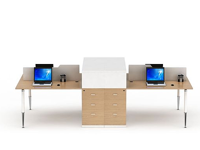 办公电脑桌模型3d模型