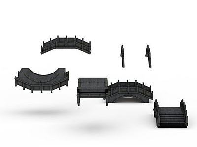 拱形桥组合模型3d模型