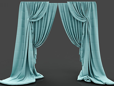 现代简约窗帘模型3d模型