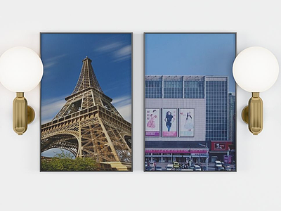 3d巴黎艾菲尔铁塔装饰画模型