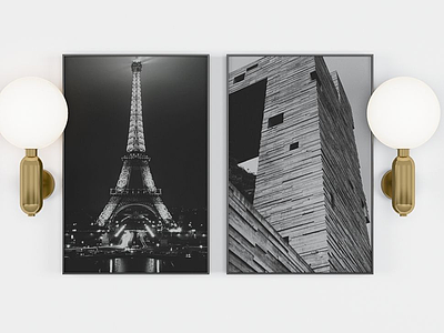 巴黎艾菲尔铁塔装饰画模型3d模型