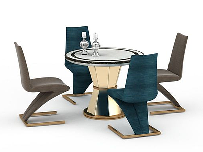3d休息室桌椅组合模型