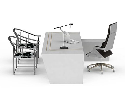 3d室内办公桌椅免费模型
