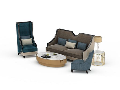 3d现代风格客厅沙发组合免费模型
