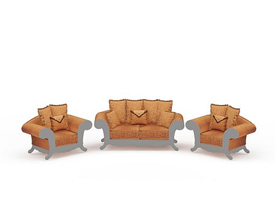 3d美式风格沙发组合免费模型