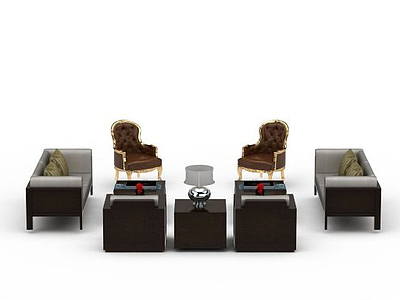 办公室沙发组合模型3d模型