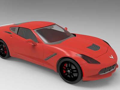 中国红色汽车模型3d模型