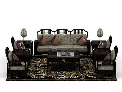 3d中式风格沙发组合免费模型