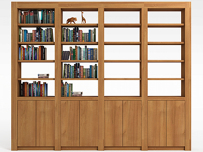 3d中式书柜模型