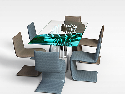 3d创意办公室桌椅模型