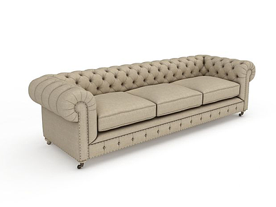 3d美式沙发模型