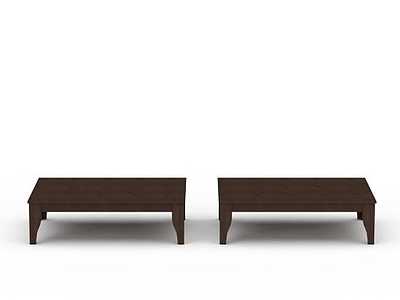 简易实木桌子模型3d模型