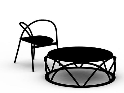 公园桌椅模型3d模型