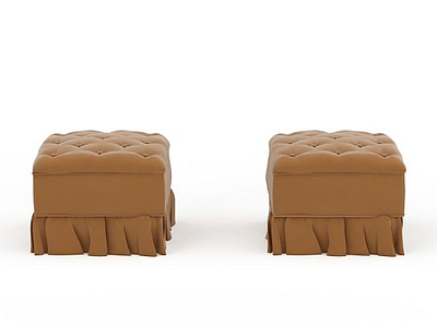 3d布艺沙发凳模型