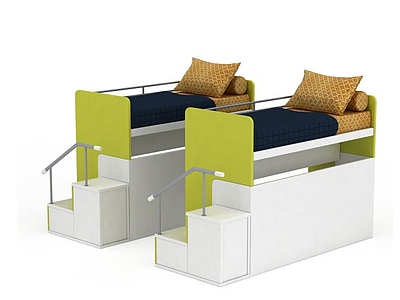 3d宿舍单人床免费模型