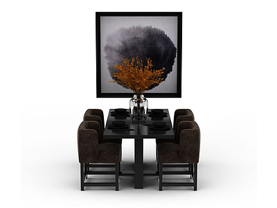 客厅餐桌椅模型3d模型