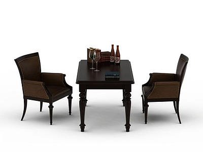 休闲餐桌椅模型3d模型