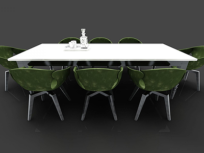 3d现代<font class='myIsRed'>多人餐桌</font>椅模型