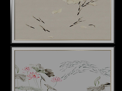 3d中国风国画典雅文化艺术模型