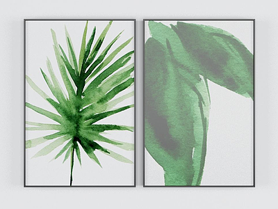 3d绿色植物艺术画模型