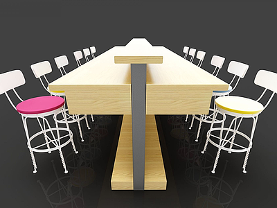 3d现代火锅店桌椅模型