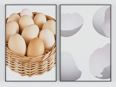 3d鸡蛋装饰画模型
