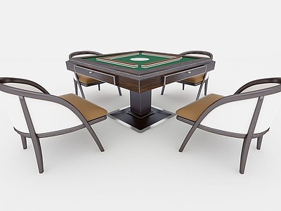 3d新中式麻将桌模型