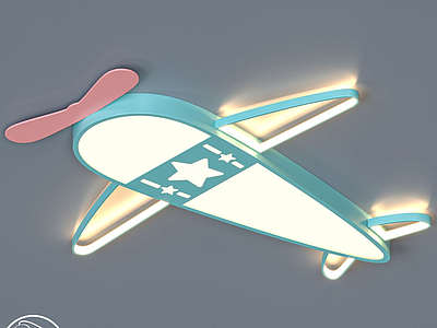 3d飞机壁灯模型