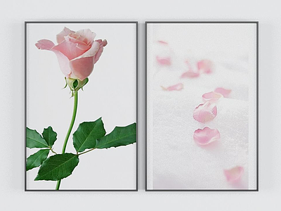 3d现代玫瑰花装饰画模型