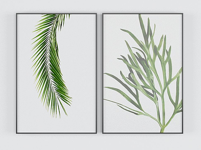 3d植物叶子装饰画模型