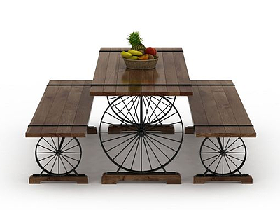 饭店创意桌椅模型3d模型