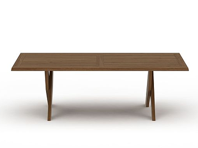 长方形木桌模型3d模型