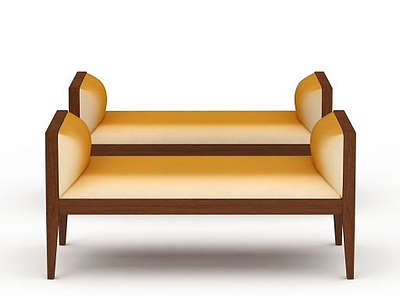 3d简约沙发长椅免费模型