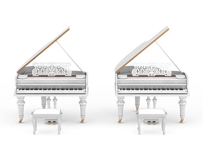 时尚钢琴模型3d模型