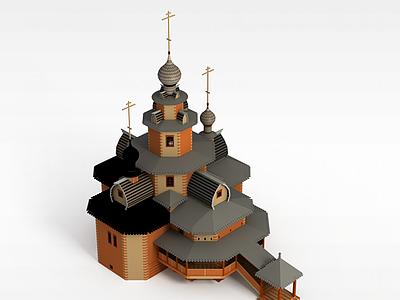 外国寺庙建筑模型3d模型